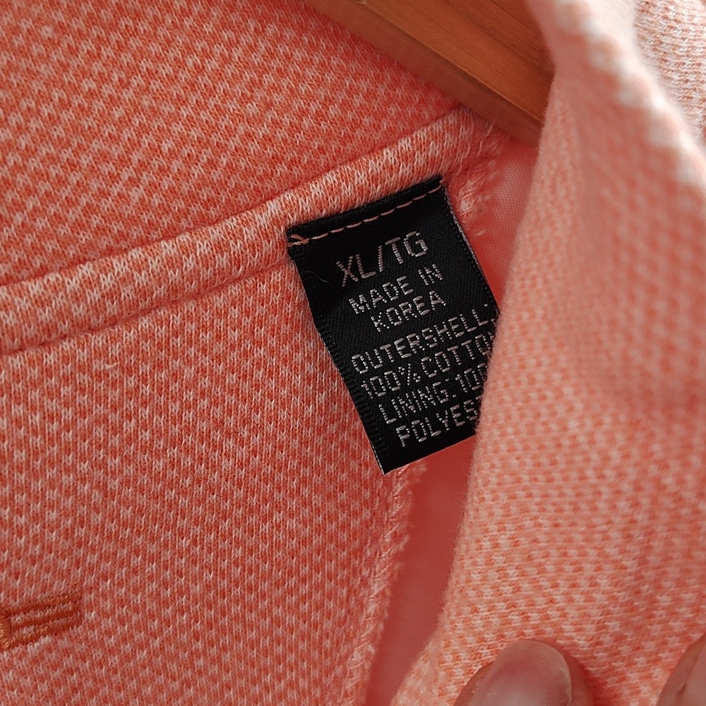 Carnoustie Men's Golf 1/4 Zip Vest 100% Cotton Coral Peach XL - Picture 3 of 5